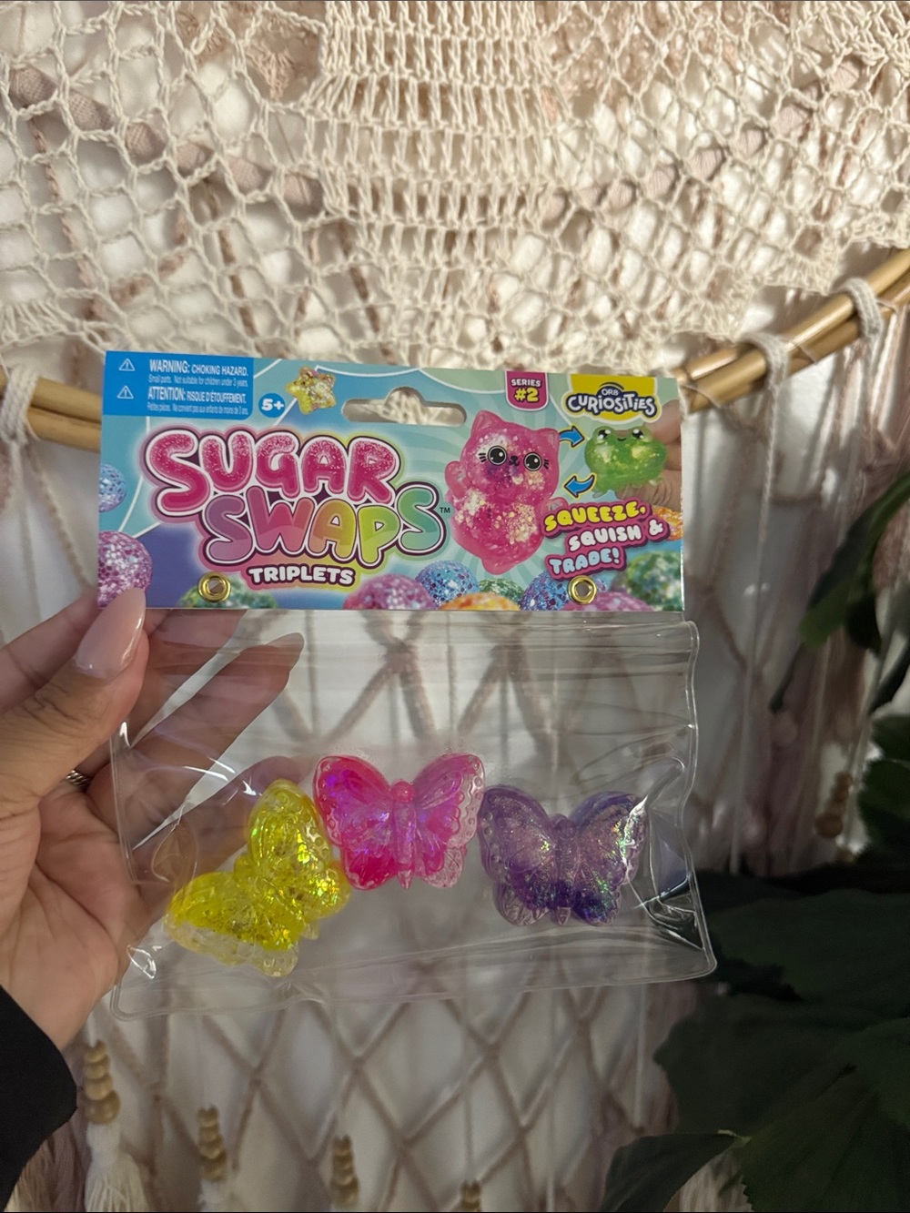 🦋 VIRAL ORB SUGAR SWAPS - Triplets Glitter Butterflies - Yellow Pink Purple 🦋